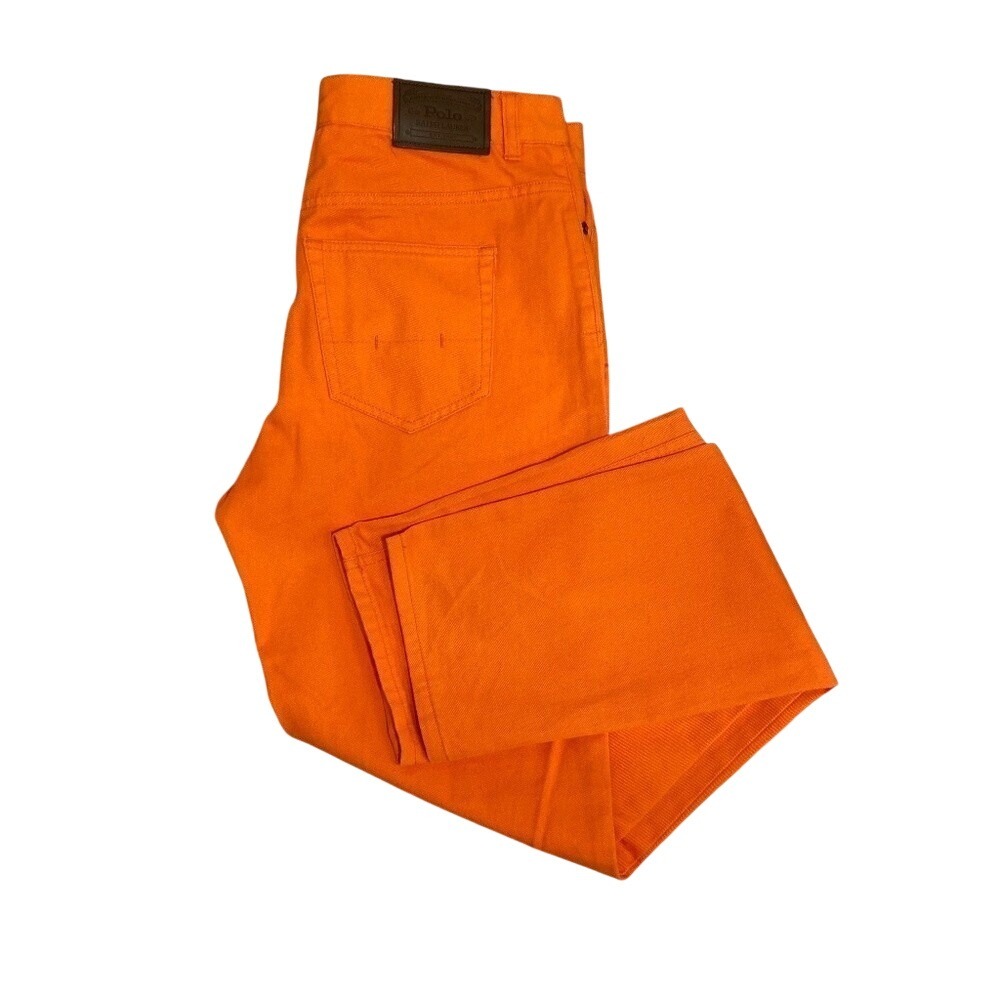 Polo Ralph Lauren Big Boys Jeans Size 20 Orange Cotton Mid Rise‎ Colorful Preppy